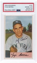 1954 BOWMAN #161 YOGI BERRA (HOF) PSA/DNA 2.5 GOOD+ AUTOGRAPH 10.