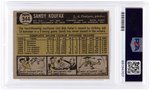 1961 TOPPS #344 SANDY KOUFAX (HOF) PSA/DNA 2 GOOD AUTOGRAPH 7.