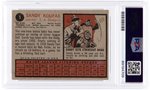 1962 TOPPS #5 SANDY KOUFAX (HOF) PSA/DNA 2.5 GOOD+ AUTOGRAPH 8.