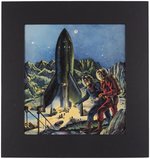 MAROONED ON MARS BOOK COVER ORIGINAL ART PAINTING FOR ARGENTINIAN EDITION.