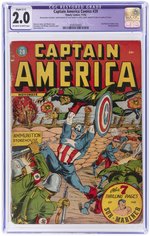 CAPTAIN AMERICA COMICS #20 NOVEMBER 1942 CGC RESTORED 2.0 SLIGHT (C-1) GOOD.