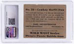 1933 GUM INC. WILD WEST SERIES BONUS CARD #25 EXTREME RARITY CGC 1 POOR.