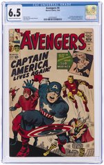 AVENGERS #4 MARCH 1964 CGC 6.5 FINE+ (FIRST SILVER AGE CAPTAIN AMERICA).