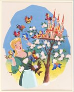 CINDERELLA PROPOSED 1950 DISNEY FAN CARD ORIGINAL ART BY HANK PORTER.