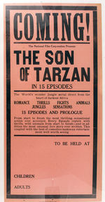 "THE SON OF TARZAN" ANNOUNCEMENT POSTER ON LINEN.