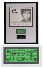 "BOB DYLAN" CONCERT TICKET IN PRESENTATION DISPLAY.