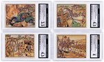 1938 GUM INC. HORRORS OF WAR PROMOTIONAL "LUCKY" STAMP BACK PRIZE CARDS (22) CGC GRADED.