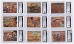 1938 GUM INC. HORRORS OF WAR PROMOTIONAL "LUCKY" STAMP BACK PRIZE CARDS (22) CGC GRADED.