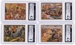 1938 GUM INC. HORRORS OF WAR PROMOTIONAL "LUCKY" STAMP BACK PRIZE CARDS (22) CGC GRADED.