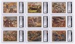 1938 GUM INC. HORRORS OF WAR PROMOTIONAL "LUCKY" STAMP BACK PRIZE CARDS (22) CGC GRADED.