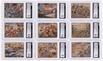 1938 GUM INC. HORRORS OF WAR PROMOTIONAL "LUCKY" STAMP BACK PRIZE CARDS (22) CGC GRADED.