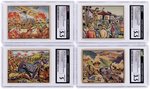 1938 GUM INC. HORRORS OF WAR PROMOTIONAL "LUCKY" STAMP BACK PRIZE CARDS (21) CGC GRADED.