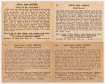 1941 GUM INC. UNCLE SAM AND UNCLE SAM'S HOME DEFENSE COMPLETE MASTER CARD SET (HIGH NUMBERS THIRD PARTY GRADED).