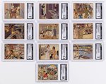 1941 GUM INC. UNCLE SAM AND UNCLE SAM'S HOME DEFENSE COMPLETE MASTER CARD SET (HIGH NUMBERS THIRD PARTY GRADED).