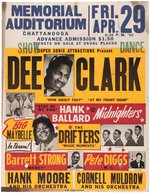 DEE CLARK, HANK BALLARD & THE DRIFTERS 1960 CHATTANOOGA, TN CONCERT POSTER.
