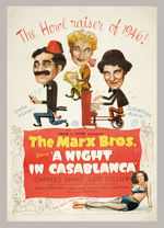 MARX BROTHERS “A NIGHT IN CASABLANCA” LINEN-MOUNTED ONE-SHEET POSTER.