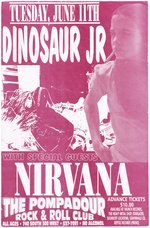 DINOSAUR JR. & NIRVANA 1991 SALT LAKE CITY, UT CONCERT POSTER.