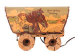 "GENE AUTRY AND CHAMP" WAGON-SHAPED LAMP.