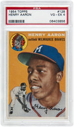 1954 TOPPS #128 HENRY "HANK" AARON ROOKIE CARD PSA VG-EX 4.