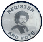 JESSE JACKSON IN CLERICAL ROBES "FREEDOM TRAIN" FLICKER BUTTON FROM 1983.
