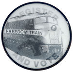JESSE JACKSON IN CLERICAL ROBES "FREEDOM TRAIN" FLICKER BUTTON FROM 1983.