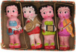 "BETTY BOOP" BOXED MUSICIAN BISQUE SET.