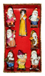 "SNOW WHITE AND THE SEVEN DWARFS" MUSICIAN BISQUES SMALL SIZE BOXED SET.