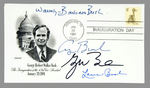 GEORGE BUSH/GEORGE W. BUSH SIGNED 1981 INAUGURATION DAY POSTAL COVER WITH FIRST LADIES.