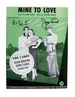 MARTIN & LEWIS AND DONNA REED SIGNED "THE CADDY" SHEET MUSIC.