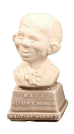 “MAD’S ALFRED E. NEUMAN WHAT-ME WORRY?” CERAMIC BUST.