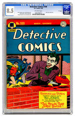 DETECTIVE COMICS #109 MARCH 1946 CGC 8.5 "D" COPY.