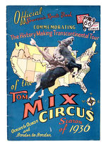 "TOM MIX CIRCUS" 1936 SOUVENIR ROUTE BOOK.