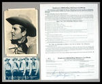 LONE RANGER/GEORGE MONTGOMERY SIGNED PHOTO AND TAX FORM.