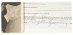 LONE RANGER/GEORGE MONTGOMERY SIGNED PHOTO AND TAX FORM.