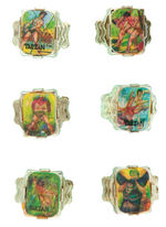 "TARZAN" FLICKER/FLASHER RING SET AND VENDING CARD.