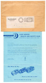 LONE RANGER SAFETY CLUB MERITA BREAD/DELL COMICS ACTION CARD SET WITH LETTER AND ENVELOPE.