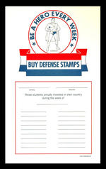 SUPERMAN “BUY DEFENSE STAMPS” WWII SCHOOLS AT WAR SHEET.