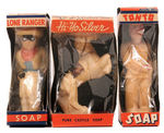 "LONE RANGER/TONTO/HI-YO SILVER" FIGURAL SOAP IN ORIGINAL BOXES.