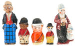 MOON MULLINS/KAYO NINE PIECE FIGURAL LOT.