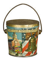 PATRIOTIC TIN CANDY PAIL.