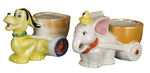 PLUTO AND DUMBO CHINA EGG CUPS.