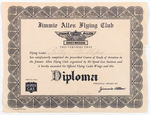 "JIMMIE ALLEN FLYING CLUB DIPLOMA."