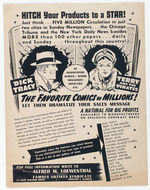 "DICK TRACY/TERRY AND THE PIRATES" PROMO FLYER.