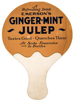 “DRINK EMERSON’S GINGER MINT JULEP” ADVERTISING FAN.