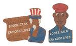 "LOOSE TALK CAN COST LIVES" LEATHER PAIR OF PINS.