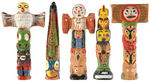 SGT. PRESTON RELATED SET OF FIVE TOTEM POLES.