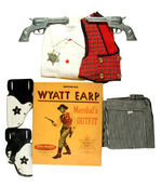 "OFFICIAL WYATT EARP MARSHAL'S OUTFIT" BY PLA-MASTER PLAYSUITS BOXED WITH SIGNED HUGH O'BRIEN PHOTO.