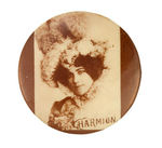 RARE "CHARMION" STRONG LADY REAL PHOTO PORTRAIT BUTTON FROM HAKE COLLECTION & CPB.