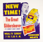 "GOETZE'S HAM/THE GREAT GILDERSLEEVE" DIECUT STORE SIGN.