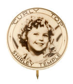 "'CURLY TOP' SHIRLEY TEMPLE" 1930s REAL PHOTO MOVIE BUTTON FOR AUSTRALIAN RELEASE.